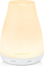 InnoGear Essential Oil Diffuser, Ultrasonic Diffusers for Home Aromatherapy Humidifier for Bedroom Room 7 Colors LED 2 Mist Mode Auto Off, Basic White