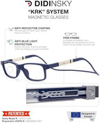 DIDINSKY Magnetic Reading Glasses – Foldable Blue Light Blocking Readers for Men & Women with Anti-Reflective Lenses