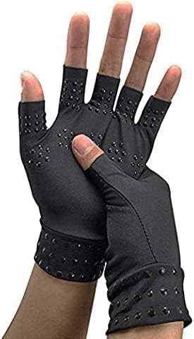 RZJZGZ (2Pairs Compression Gloves Magnetic Anti-Arthritis Fingerless Gloves Relief Hand Heal Joints Pain