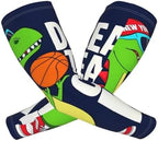 Dinosaur Basketball Player For Cooling Arm Sleeves For Men Women Uv Sun Protection Compression Sleeves For Running Cycling Golf