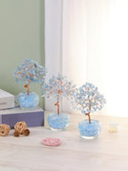 PESOENTH Aquamarine Crystal Tree of Life,Healing Crystal Stone Tree Spiritual Gifts for Women Mom Birthday,Blue Gemstone Trees Feng Shui Home Room Decor for House Warming Gifts