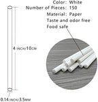 150 Count 4 INCH White Paper Lollipop Sticks,Cake Pop Sticks,Sucker Sticks for Cookies,Rainbow Candy,Chocolate,Cake Topper(Dia 3.5mm)
