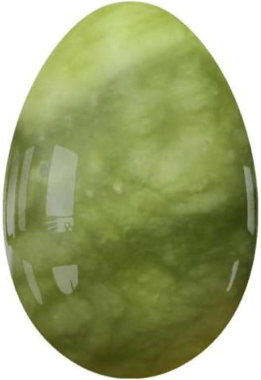 Undrilled Yoni Egg Natural Stone Jade Egg for Kegel Exercise Rose Quartz Yoni Egg,Green Stone,40x25mm