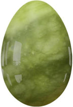 Undrilled Yoni Egg Natural Stone Jade Egg for Kegel Exercise Rose Quartz Yoni Egg,Green Stone,40x25mm