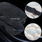 Sleep Eye Mask Blindfold with Adjustable Strap, Soft Eye Cover for Women Men Night Sleeping, Travel (Black)