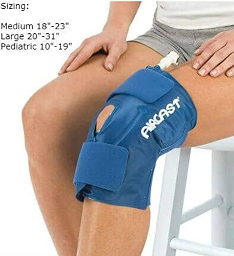 Aircast Cryo Cuff Knee Cold Therapy Machine Cooler for Cold Therapy Knee Solution - Blue - Large (20in - 31in)
