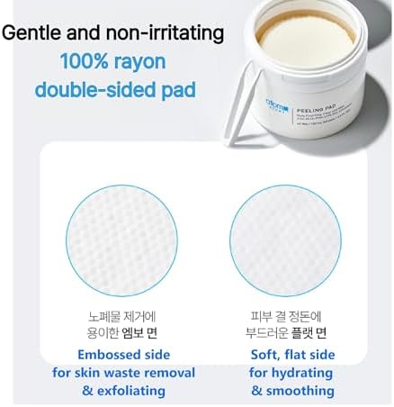 A.T.O.M.Y. Peeling Pad 40 Pack - Dual-Sided Exfoliating Peel Pads for Face - Gentle Moisturizing Glycolic Acid with White Flower Extracts - Facial Radiance and Resurfacing for Healthier Skin