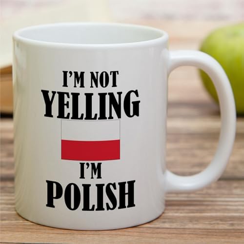 Retreez Funny Polish Mug - I'm Not Yelling I'm Polish 11 Oz Ceramic Coffee Mugs - Funny, Sarcasm, Sarcastic, Inspirational Poland birthday gifts for Poles friends, coworkers, men women dad mom bro him