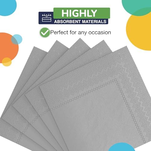 Silver Napkins Disposable Everyday 50 Pcs 2 Ply Silver Cocktail Napkins Paper Everyday For Parties & Party Supplies
