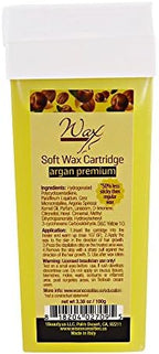 Waxness Soft Wax Cartridge Argan 3.38 oz (96 g) – Professional Strip Wax Roll-On for Face & Body – Made in Italy