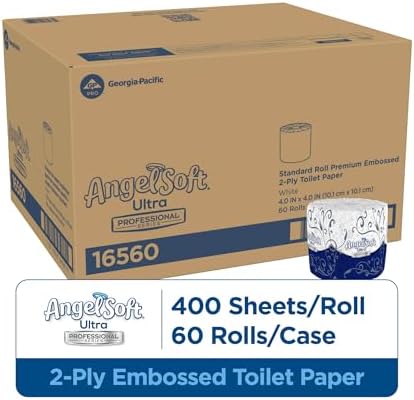 Georgia-Pacific Angel Soft Ultra Professional Series 2-Ply Embossed Toilet Paper by GP PRO (Georgia-Pacific), 16560, Paper, 60 Count (Pack of 1), White 24000 sheets per case