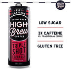 High Brew Coffee, Triple Shot Espresso, Cold Brew Coffee, 11 Fl Oz, Ready-To-Drink (Pack of 12)