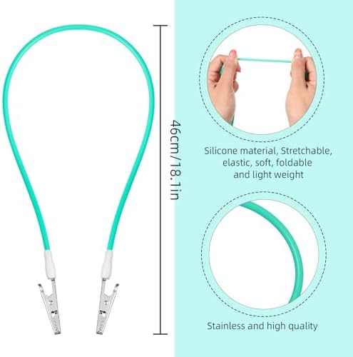 Patelai 12 Pcs Silicone Dental Bib Clips Colorful Napkin Clips Bib Holder Dentist Napkin Chain Neck Chain with Lanyard for Elderly Adult Patient Towels Restaurant Cloth Travel(Bright Color Series)