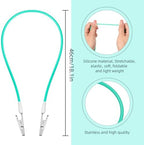 Patelai 12 Pcs Silicone Dental Bib Clips Colorful Napkin Clips Bib Holder Dentist Napkin Chain Neck Chain with Lanyard for Elderly Adult Patient Towels Restaurant Cloth Travel(Bright Color Series)