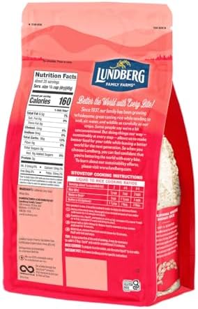Lundberg Basmati Rice, Long Grain White Rice - Non-Sticky, Fluffy, Nutty, Aromatic Rice, Vegan Food, Healthy Meals, Gluten-Free Rice Grown in California, 32 Oz