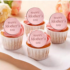 20 pcs Happy Mother's Day Cupcake Toppers Acrylic Mirror Disc Round Cake Picks For Mothers Day dessert Decorations cake Supplies