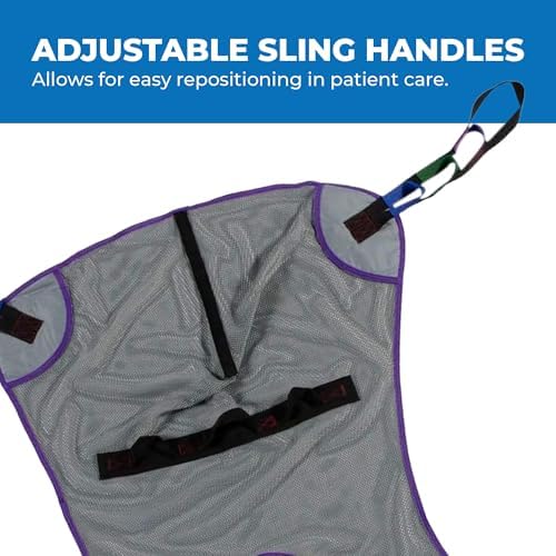 Patient Aid Full Body Commode Sling - Easy-to-Wash Mesh Fabric for Bathing and Toileting - Comfy Safe Lifting for The Elderly and Non-Weight Bearing - Medium, 200lb. Maximum Carrying Capacity