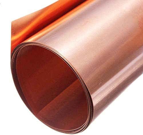 LTKJ 99.9% Pure Copper Metal Sheet Cu Conductive Foil Roll Tape 0.2 x 100 x 1000 mm 39" 1pc