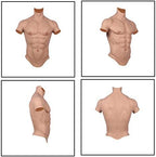 Realistic Fake Muscle Silicone Male Chest Half Body Suit with Lifelike Skin Texture, for Cosplay Halloween Props