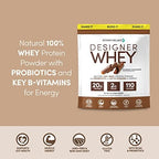 Designer Wellness, Designer Whey, Natural Whey Protein Powder with Probiotics, Fiber, and Key B-Vitamins for Energy, Gluten-Free, Gourmet Chocolate, 2 lb