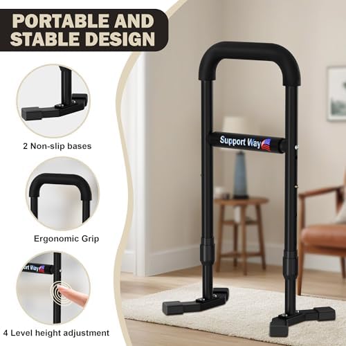 Stand Assist Aid Plus, 20-26.8" Adjustable Steel Standing Aid for Seniors & Elderly, Lift Assist Device to Get Up from Floor, Kneeling, or Low Seats, Black
