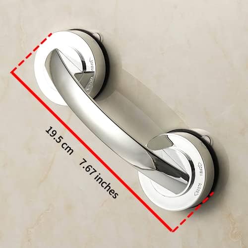 Glass Door and Window Handle, Suction Cup Bathroom Sliding Doors Handles, Non-Porous Handles Shower Grab Bars, Cabinets and Wardrobes Non-Marking Handle (Sliver)