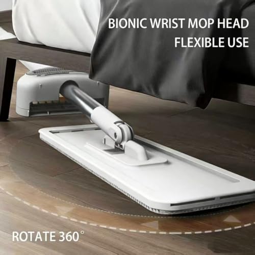 Wet Dry Flat Microfiber Mop for Hardwood Floors, 6 Washable Pads Included, 360° Swivel Mop for Home Kitchen Tile & Laminate Floors
