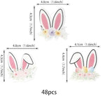 Rsstarxi 48 Pack Edible Bunny Cupcake Toppers Edible Easter Cake Decorations Rabbit Bunny Ears Cupcake Picks for Baby Shower Birthday Easter Party Decorations Supplies
