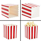 Juvale 100 Pack Red and White Mini Popcorn Boxes for Party, Bulk Paper Popcorn Containers for Movie Night Decorations (3 x 4 In)