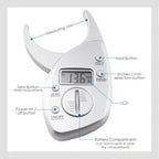 Digital Body Fat Caliper with LCD Display – Handheld Skinfold Fat Tester with Body Tape Measure, Accurate Body Fat Measurement Tool for Men and Women, Portable Fitness Analyzer, mm/in Units
