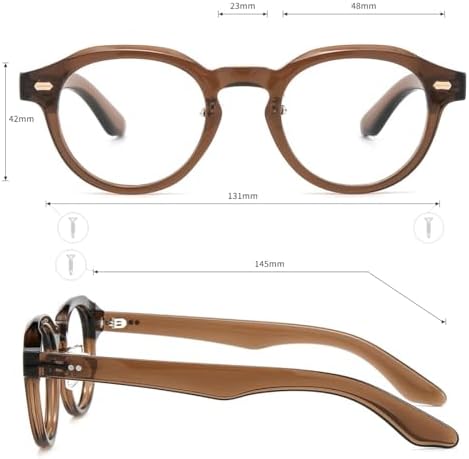 Firmoo Unisex Retro Round Frame Blue Light Glasses Readers Trendy Vintage Eyewear, Essential Fashion Accessory