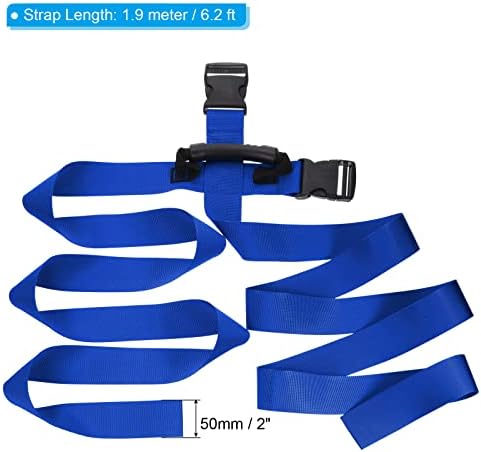 PATIKIL Carrying Strap with Handle, Cross Style Adjustable Nylon Belt for Moving Lifting Boxes Grocery Luggage, Blue