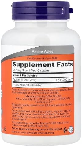 NOW Foods: Taurine 1000 Milligram 100 Capsules
