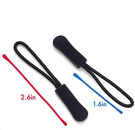 Dadam Zipper Pull Replacement Set of 10 - Durable Zipper Puller - Zipper Tab Zipper Tags Cord Pulls Zipper Extension Zip Fixer - Black Zipper Pulls for Luggage Backpacks, Jackets, Purses and Handbags