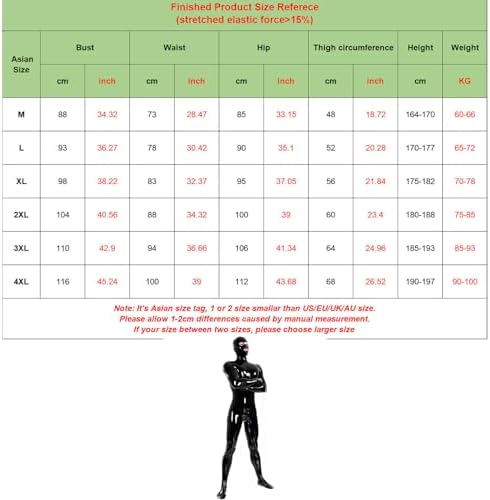 Men's Shiny Wetlook PVC Leather Catsuit Back with Zipper Handmade Full Bodysuit Clubwear Attached Gloves