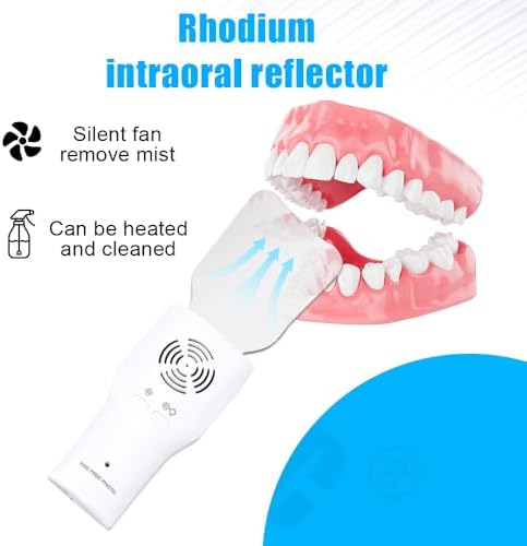 Fog-Free Dental Mirror Kit - 4 Rhodium Intraoral Mirrors with Anti-Fog Fan & LED Lighting Handle, High-Precision Oral Inspection Device for Dentists and Hygienists