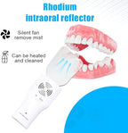 Fog-Free Dental Mirror Kit - 4 Rhodium Intraoral Mirrors with Anti-Fog Fan & LED Lighting Handle, High-Precision Oral Inspection Device for Dentists and Hygienists
