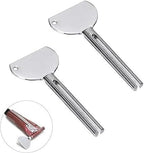 2Pcs Silver Stainless Steels Metal Tube Squeezer Keys Salon Toothpaste Tube Squeezers Toothpaste Roller, Rolling Toothpaste Squeezer, Bathroom Safety, Aids and Accessories, Toothpaste Squeezer