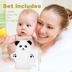 2PCS Baby Bath Mitt Washcloths Gloves Panda Chicken Toddler Soft Washcloths for Kids Designed in Cute Animal Towel Gentle Scrub for Baby Girl Boy Bath Shower