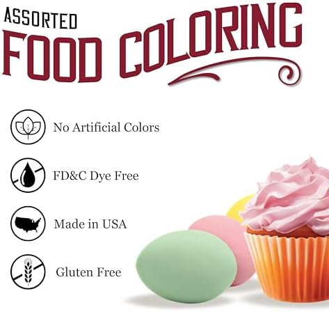 Watkins Assorted Food Coloring, 1 Each Red, Yellow, Green, Blue, Total Four 0.3 oz bottles, 4 Count (Pack of 1)