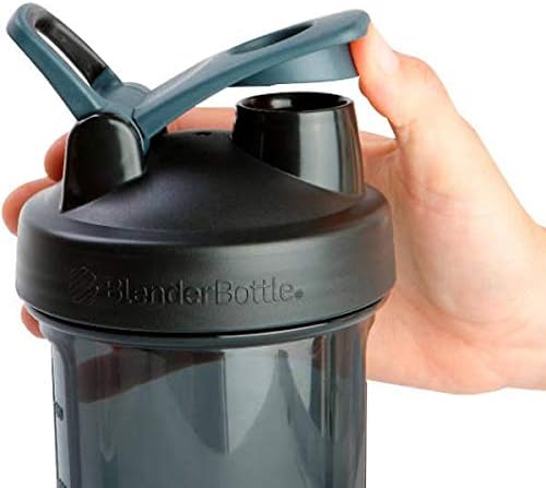 BlenderBottle Pro Series Shaker Bottle BlenderBall Rounded Base with SpoutGuard, 24 Ounce, 2-Pack (Black - Orange)