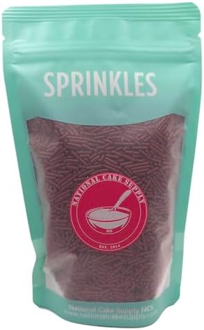 NCS Maroon Jimmies Edible Sprinkles – Cupcake, Cake & Cookie Decorations, 7 oz