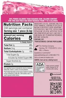 ICE BREAKERS Ice Cubes Bubble Breeze Flavored Sugar Free Chewing Gum Bottles, 3.24 oz (6 Count, 40 Pieces)