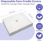 100PCS Upgrade Disposable Face Cradle Covers, Medical-Grade, Ultra Soft, Luxurious, Non-Sticking Massage Face Covers, Large Disposable Headrest Covers for Massage Tables and Massage Chairs