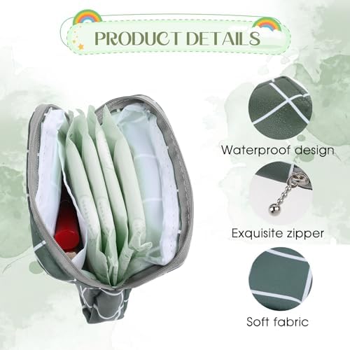Jeffdad 3pcs Sanitary Napkin Storage Bag, Portable Reusable Menstrual Pads Bags Women Tampon Bags Feminine Products Bag Period Kit Bag (Type one)