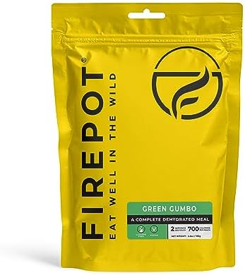 FIREPOT Green Gumbo - Healthy Plant Based Dehydrated Camping & Backpacking Meals (2 Servings)
