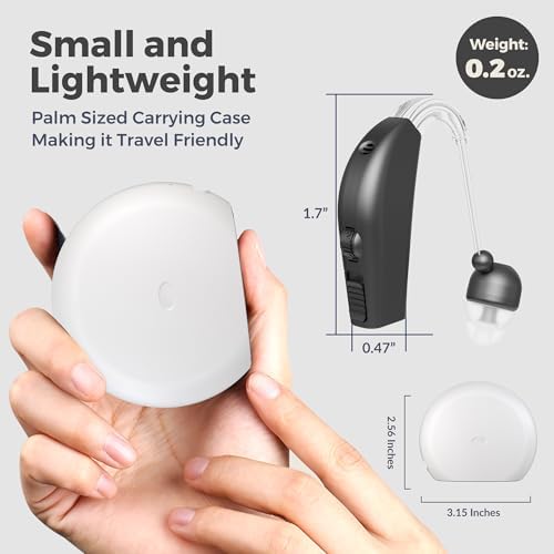 MEDca Digital Hearing Amplifier Pair - Personal Sound Amplification Device, Rechargeable All-Day Battery Life Lightweight Behind The Ear BTE Sound Aid and Voice Hearing Amplifiers, Black