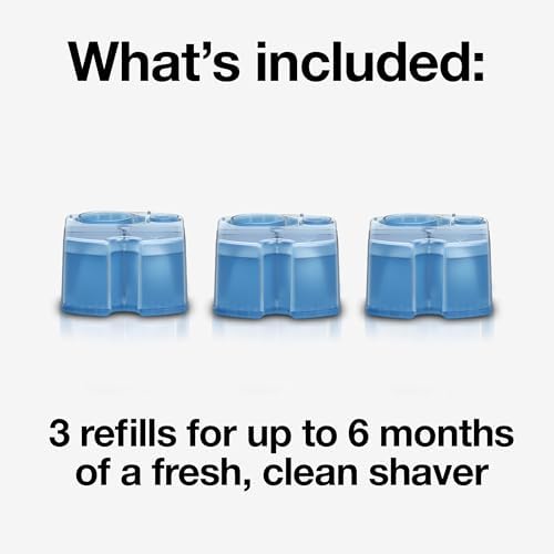 Braun Clean & Renew Refill Cartridges CCR, Replacement Shaver Cleaner Liquid Solution for Clean&Charge System, Pack of 3