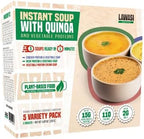 Lawasi Instant Healthy Soup – Quinoa & Vegetable Protein – 5 Packets, 3 Flavors – 15g Protein, 2g Fiber, 100 Calories – Non-GMO, Gluten-Free – Ready to Eat Superfood Meal
