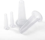 4Pcs Mini Massage Cupping Set Silicone Facial Cups Face Massager Helper Skin Care Neck Back Eyes Massaging Cup Safe to Use, Don't Worry About Burns (Transparent)